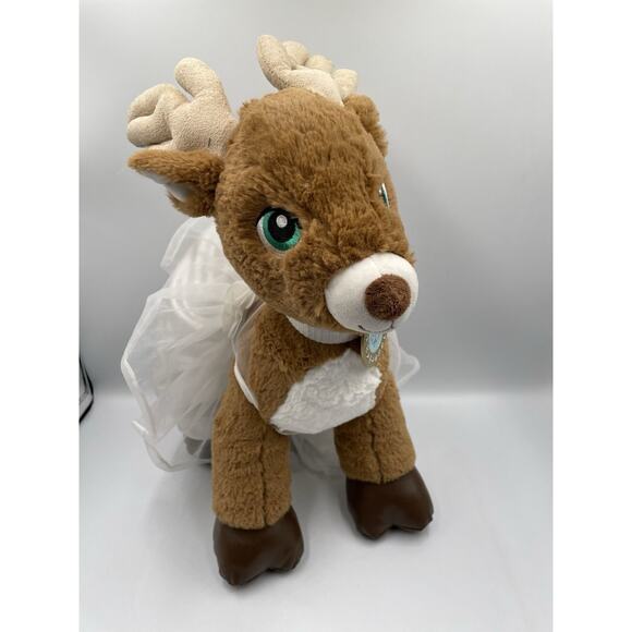 Build A Bear Prancer Reindeer Christmas Stuffed Plush With BAB Dress - Picture 3 of 9